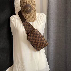 Louis Vuitton Brown Checkered Crossbody Bag
